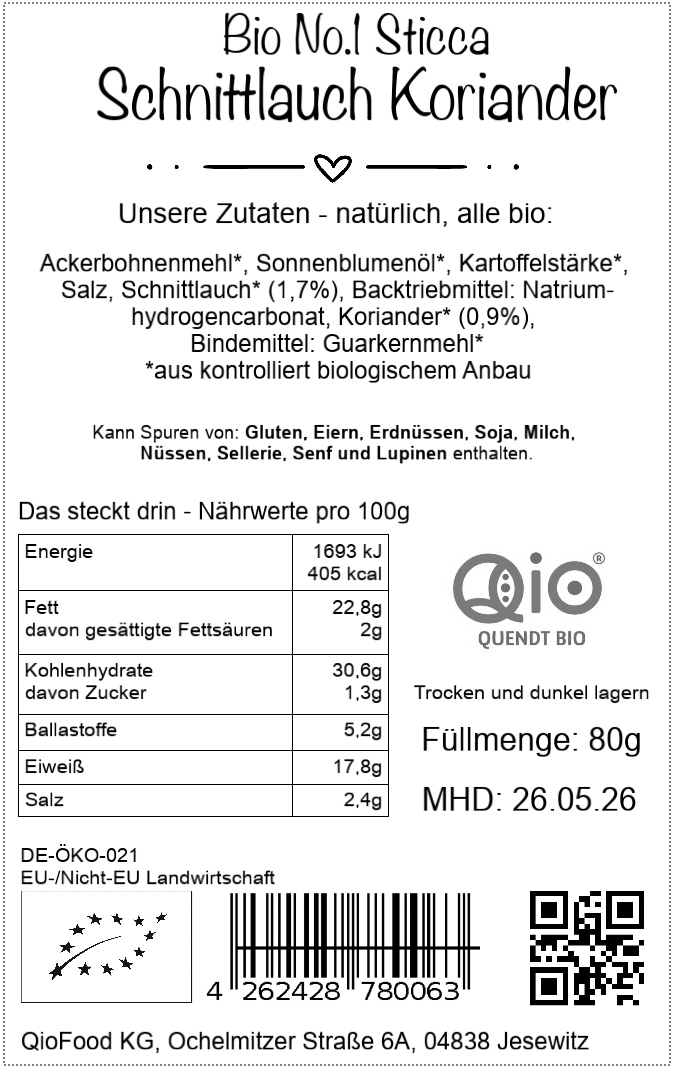 Qio-Etikett_No.1_STICCA_Schnittlauch-Koriander
